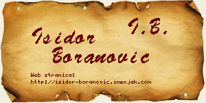 Isidor Boranović vizit kartica